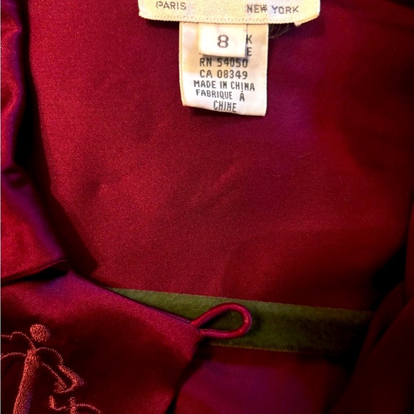 Christian Dior maroon wine button up silk blouse size 8 NEW! - Picture 3 of 8